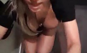 Gorgeous chick sucking and fucking in a dressing room